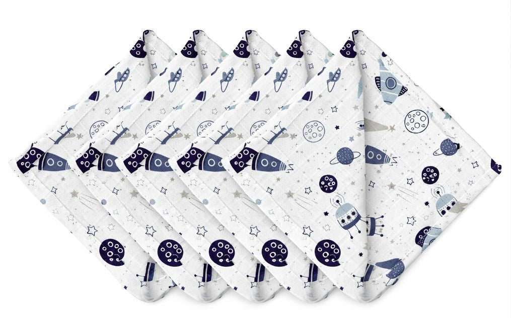 MUSLIN DIAPERS 38 x 38 cm COTTON 5 PIECES POLISH PRODUCT