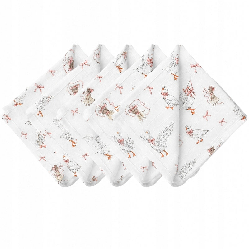 MUSLIN DIAPERS 38 x 38 cm COTTON 5 PIECES POLISH PRODUCT