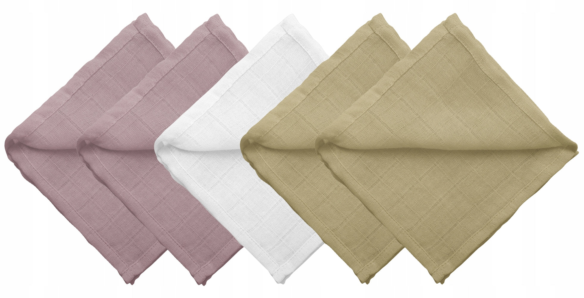 MUSLIN DIAPERS 38 x 38 cm COTTON 5 PIECES POLISH PRODUCT