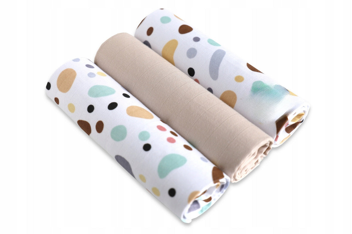 MUSLIN DIAPERS LARGE 60x80 cm SET PREMIUM 3 pieces COTTON SOFT Brand no brand