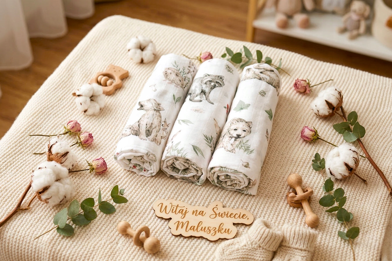 MUSLIN DIAPERS PREMIUM SET 3pcs 60x75cm BABYMAM Packaging status original