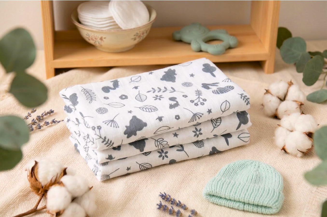 MUSLIN DIAPERS PREMIUM SET 3pcs 60x75cm BABYMAM Packaging status original