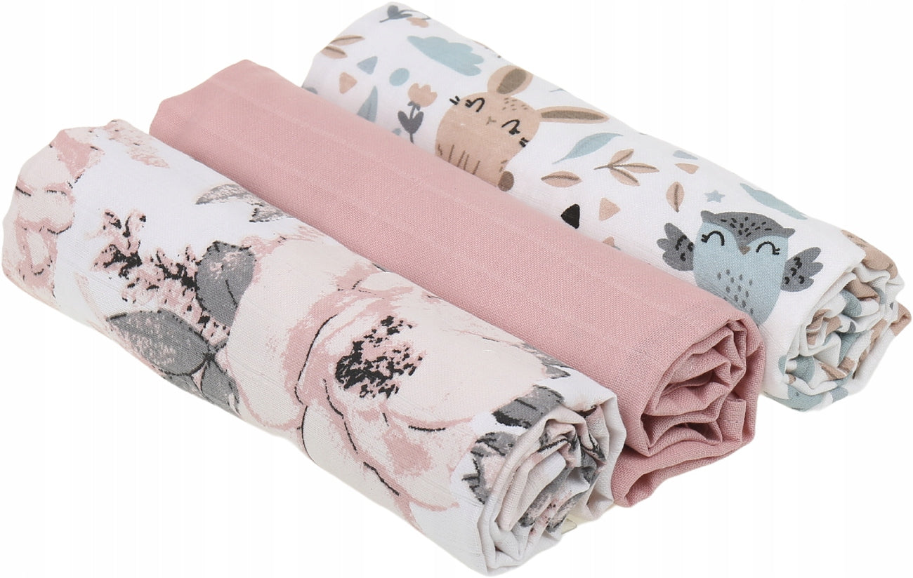 MUSLIN DIAPERS PREMIUM SET 3pcs 60x75cm BABYMAM