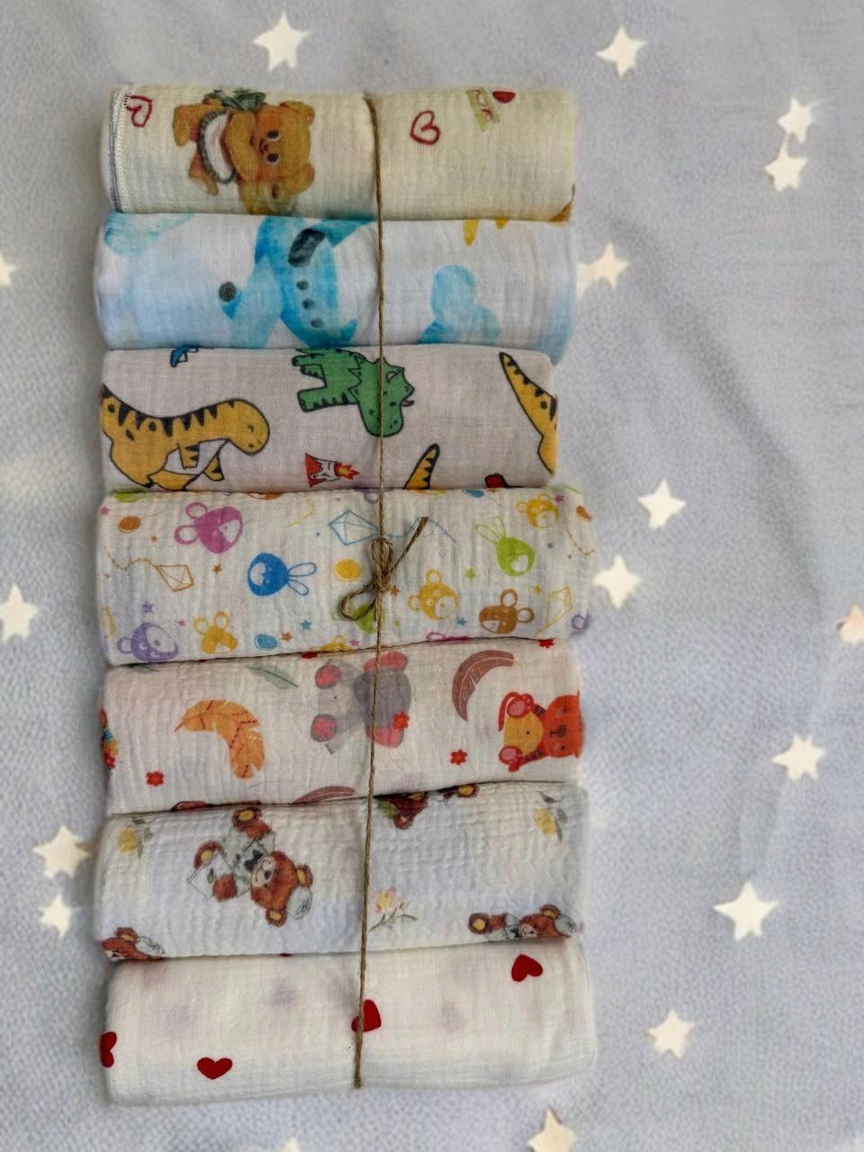 MUSLIN Diaper 7-Pack 80x60 Diapers Cotton Set for BOY Brand Dartomik