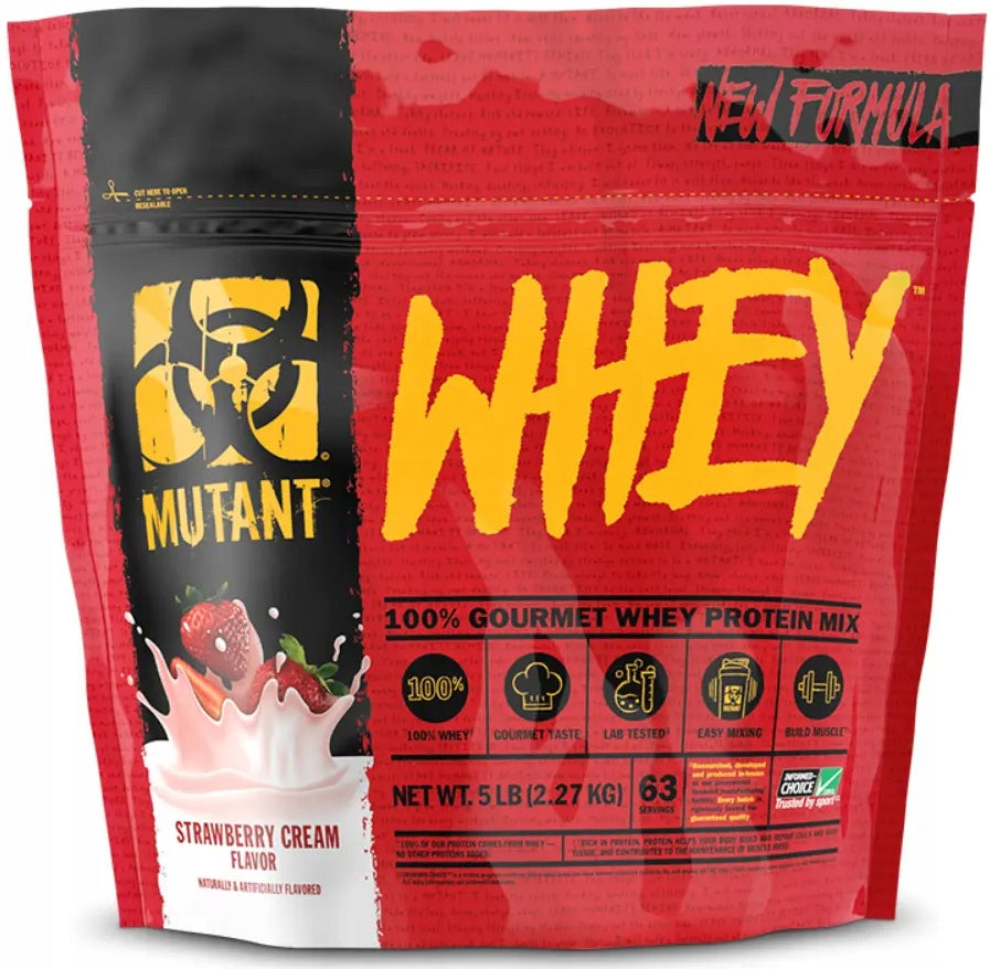 MUTANT WHEY 2270g PROTEIN SUPPLEMENT 4 Various WPC WPI Proteins Strawberry WPH