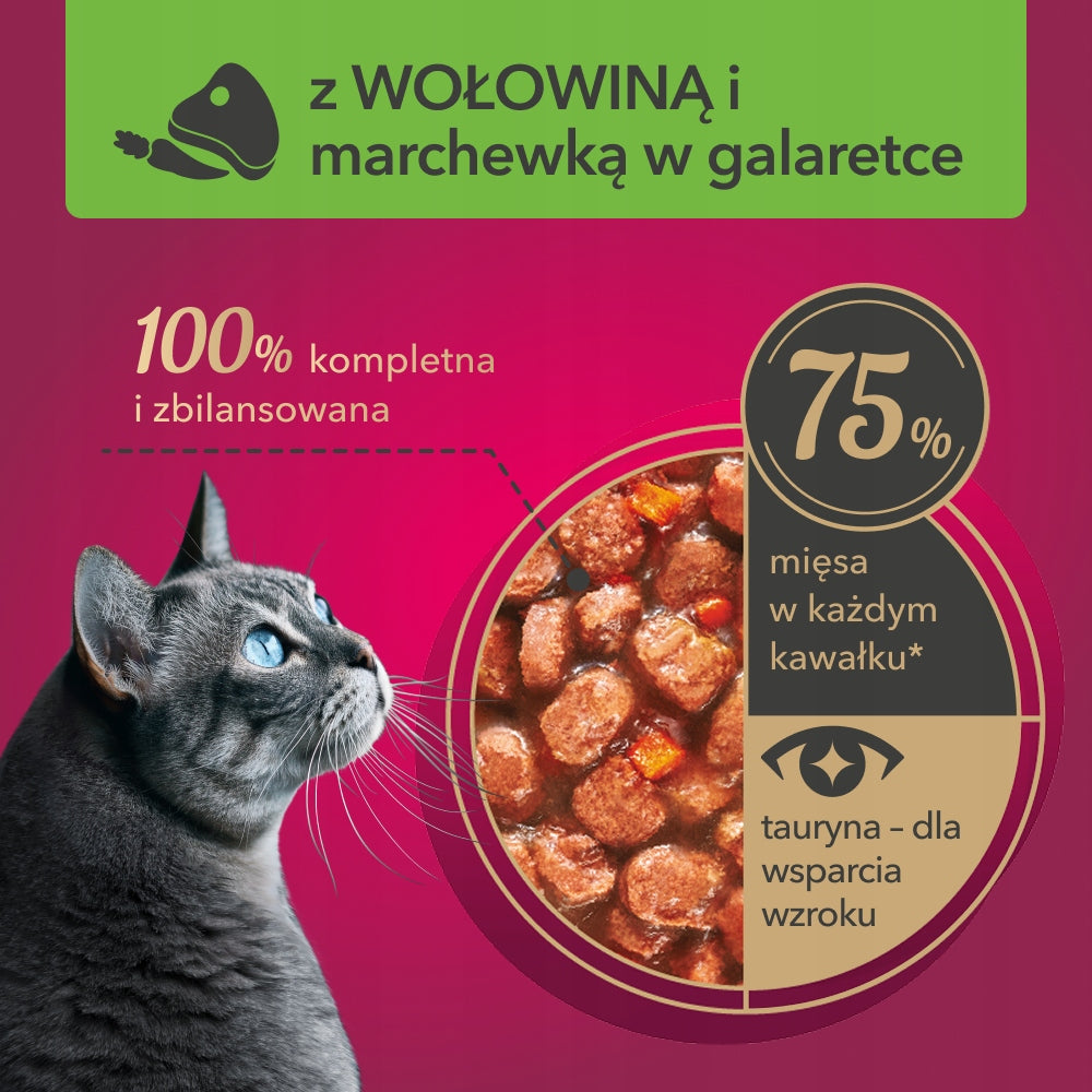 MYLOVE Cat Wet Food Beef & Carrot Jelly Taurine 24x 85g Brand Mylove