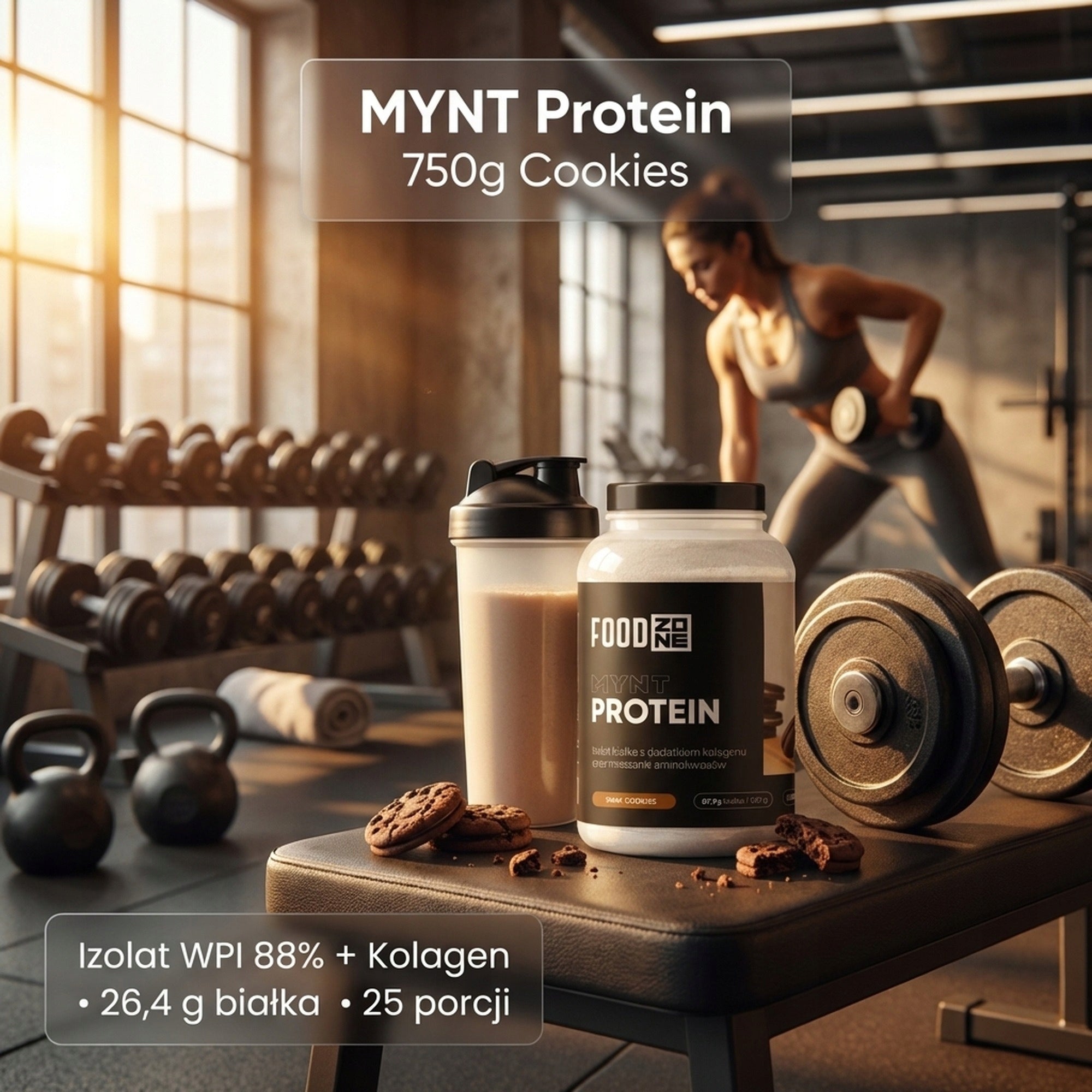 MYNT Protein 750g Cookies Protein, Collagen, Muscle, Skin Viloway Packaging status original