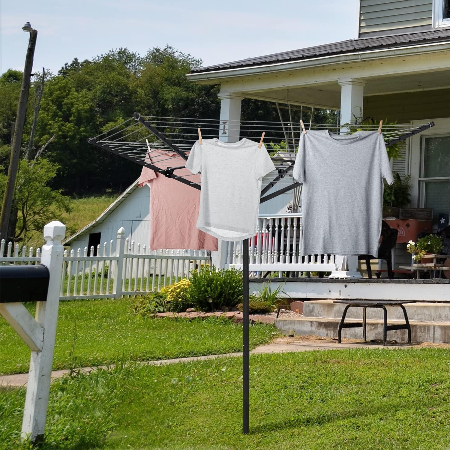 MYOYAY Outdoor Laundry Dryer, Garden, 4-Shoulder Kind Stationary