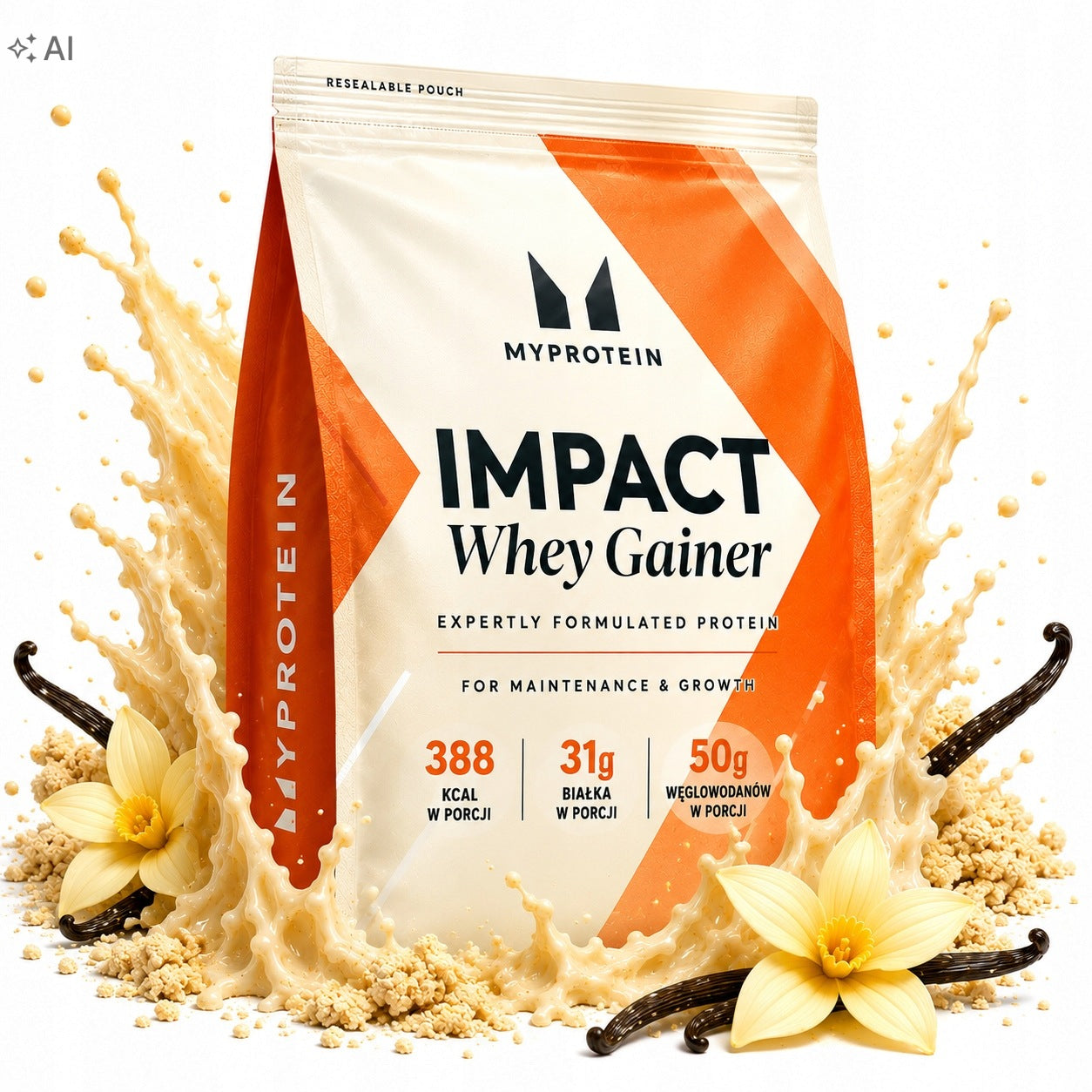 MYPROTEIN IMPACT WHEY GAINER 2,5KG CONDITIONER FOR MASS PROTEIN CARBOHYDRATES MASS