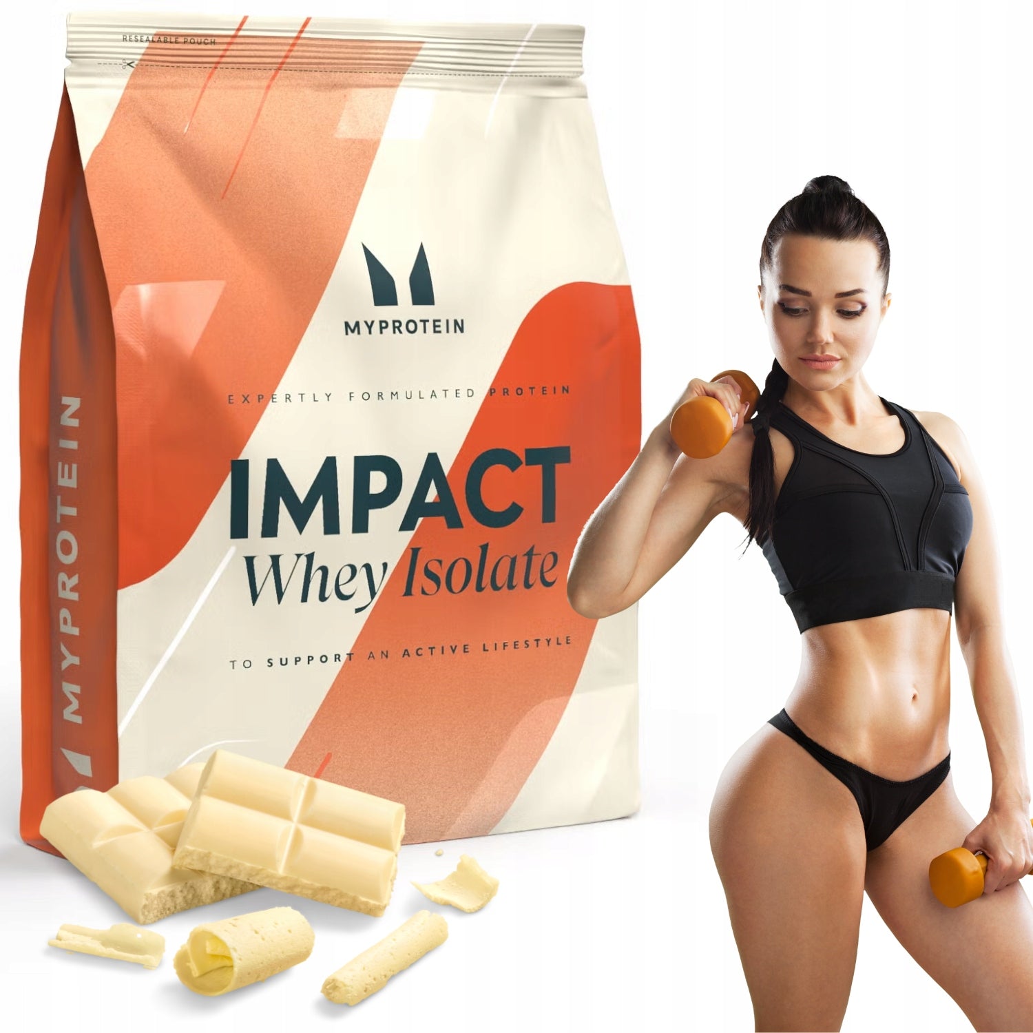 MYPROTEIN IMPACT WHEY ISOLATE WPI powder 810g flavor WHITE CHOCOLATE
