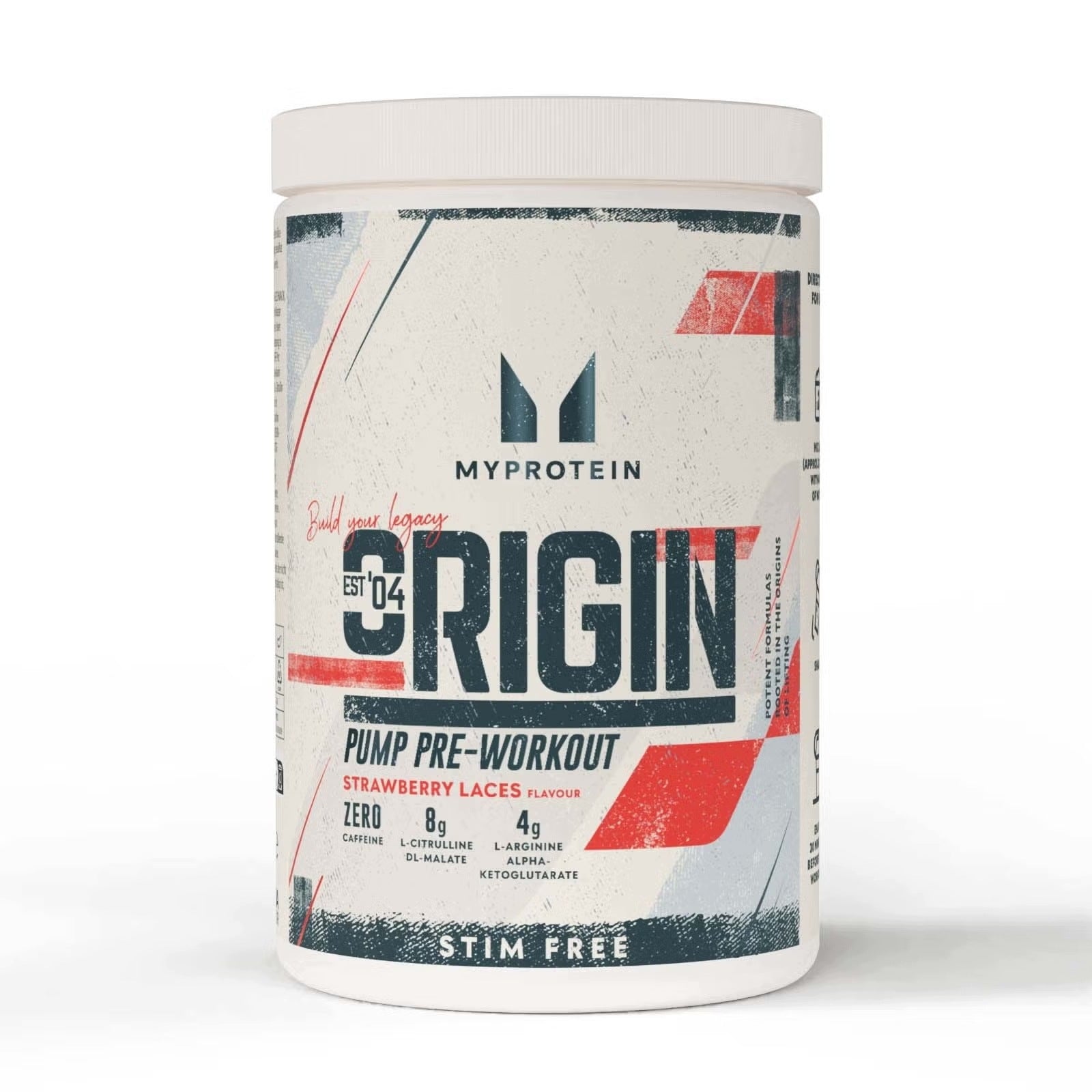 MYPROTEIN Origin Pump Pre-Workout 600G CAFFEINE FREE PRE-WORKOUT Packaging status original