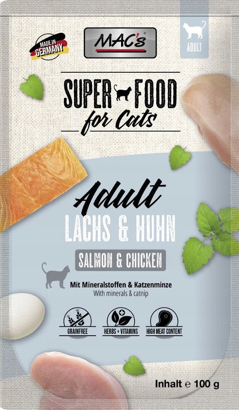 Mac's CAT Adult wet food with salmon and poultry for cats 100g