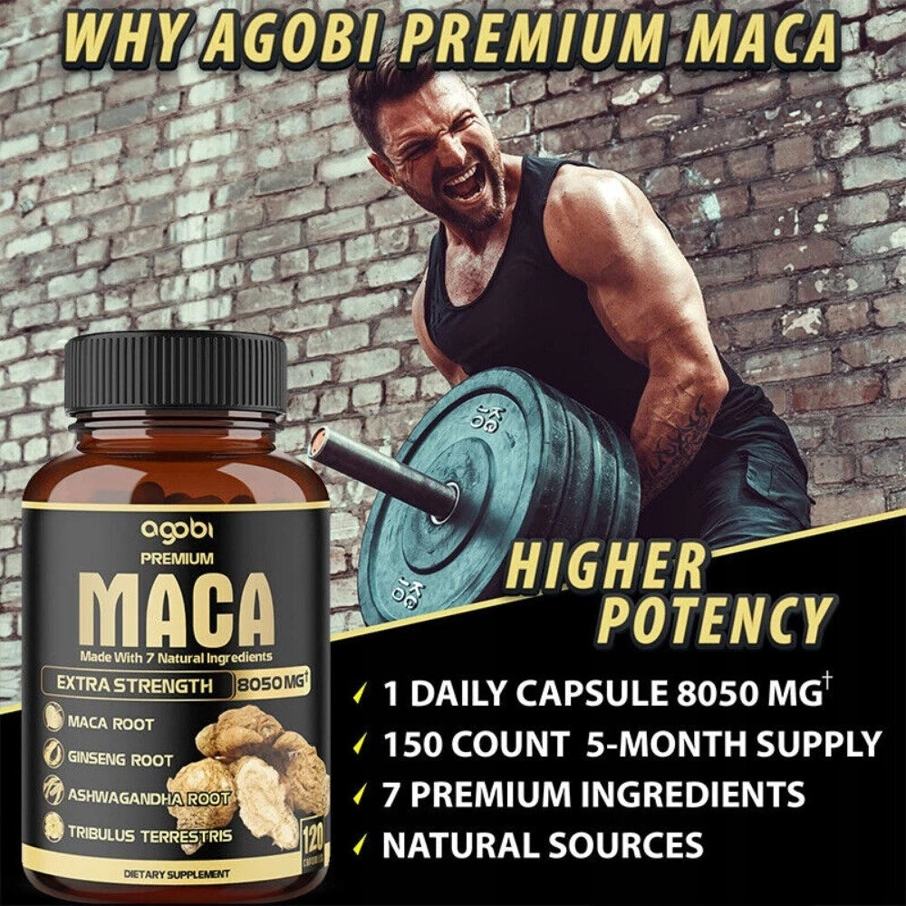 Maca 8050 mg supports desire and endurance – 120 capsules Packaging status original