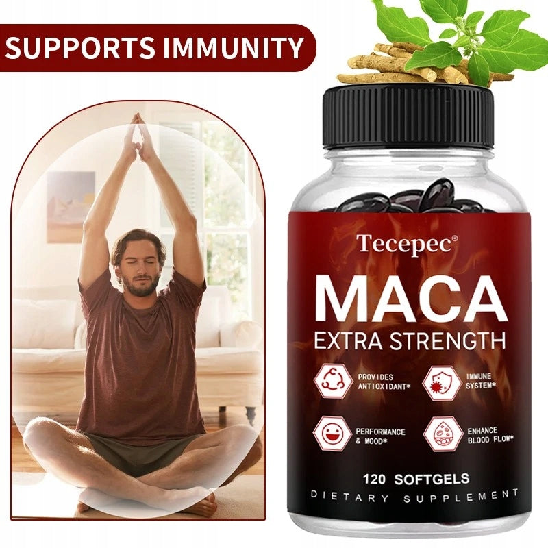 Maca Extra Strength improves mood and strengthens the immune system... Packaging status original