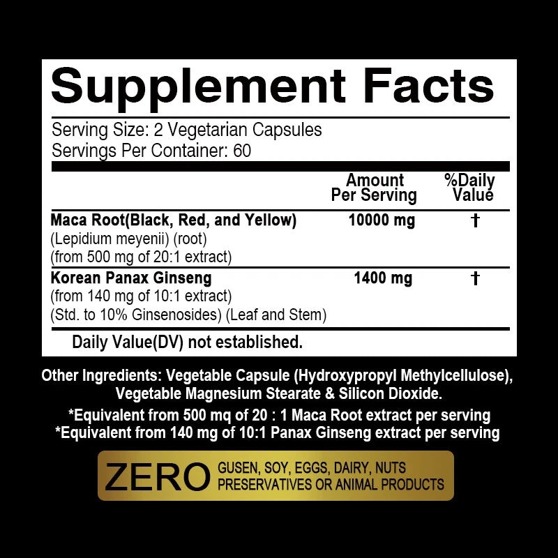 Maca Panax Ginseng – Men’s Health, Testosterone Amplifier, Energy... Expiration date at least 1 year from the date of purchase