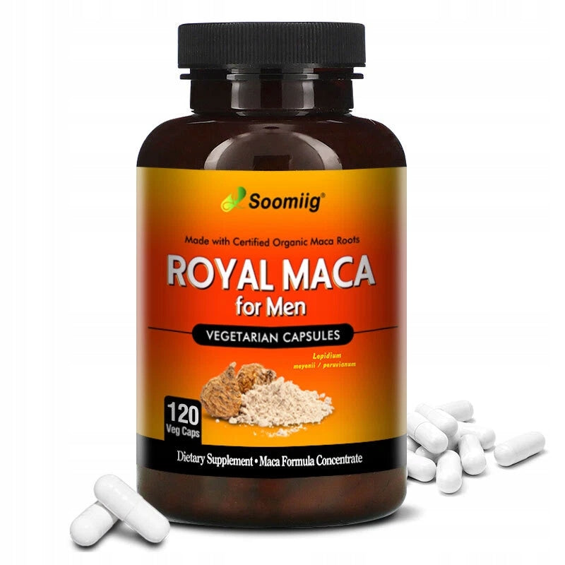 Maca capsules for men, reproductive health support, improved ed