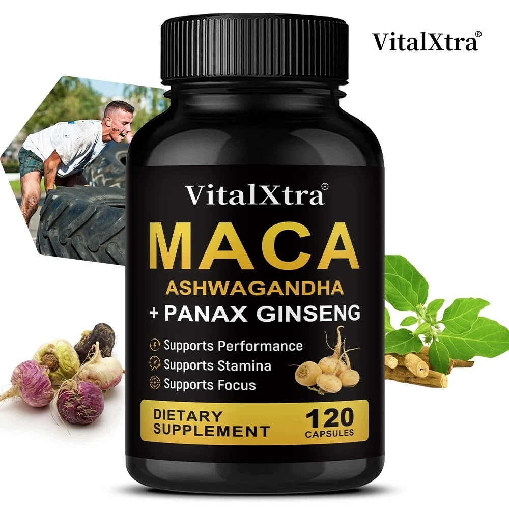 Maca root and ginseng capsules (Panax ginseng) – natural support Packaging status original