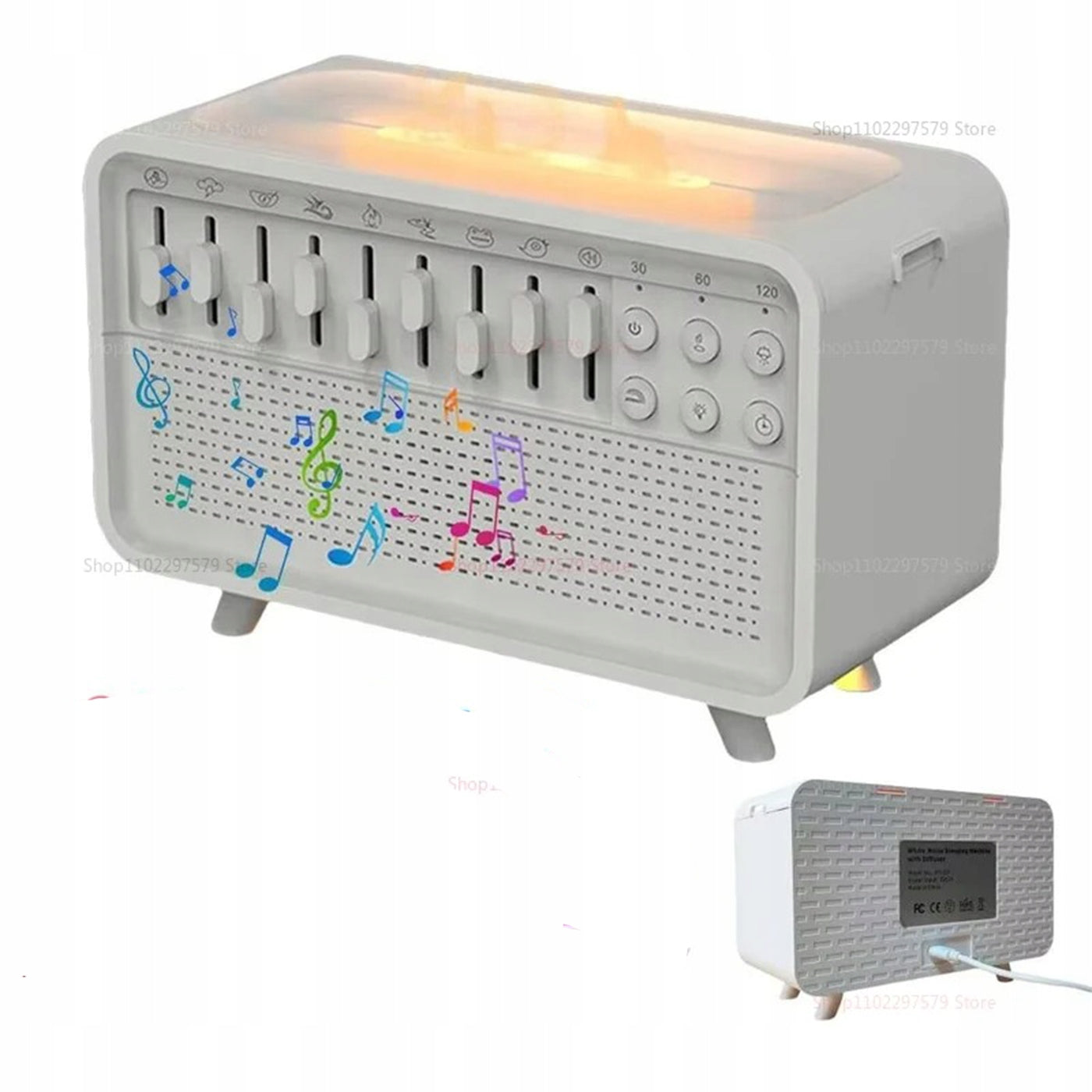 Machine White Noise Diffuser Humidifier Bluetooth Speaker Night Lamp