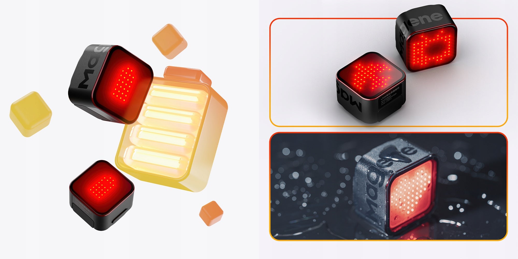 Magene L308 Expressive Rear Bike Light GIF Emoji Bluetooth Animation Color black