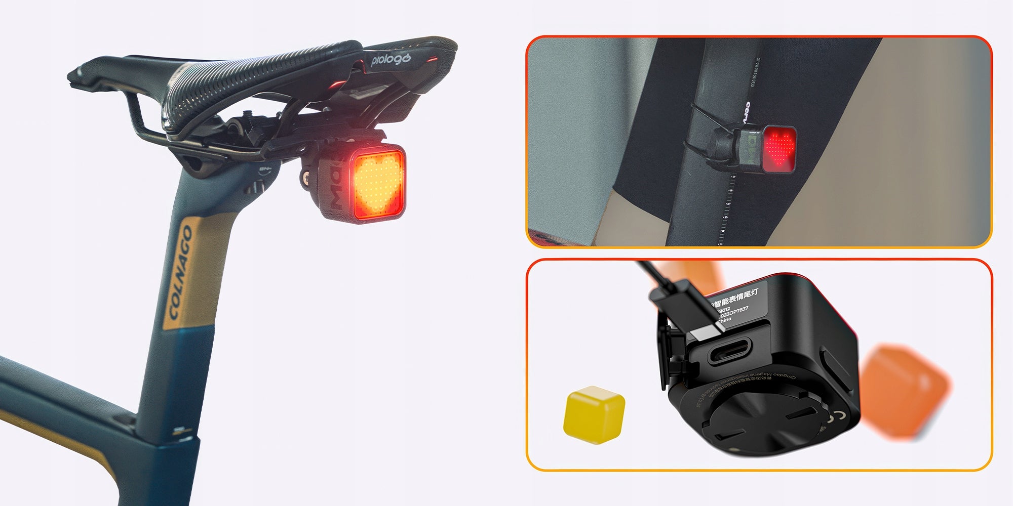 Magene L308 Expressive Rear Bike Light GIF Emoji Bluetooth Animation Light beam 30 lm