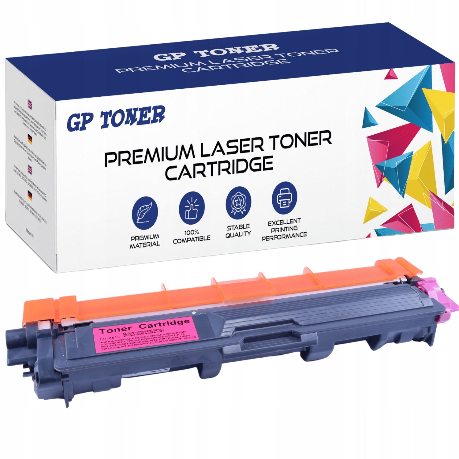 Magenta Toner Cartridge for Brother DCP-9015CDW HL-3140CW MFC-9140CDN 9340CDW, TN-245M