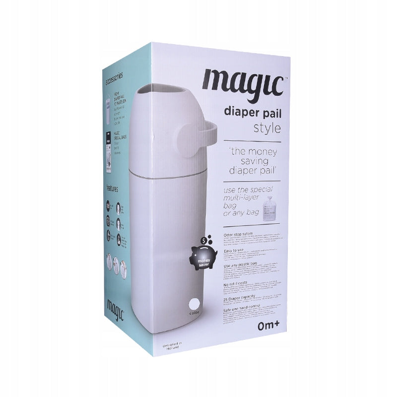 Magic Majestic used diaper basket - white (for 25 diapers) + bags Manufacturer code MA-C110WH 2