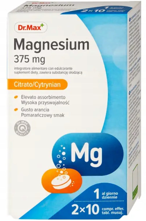 Magnesium 375 mg Citrato Dr.Max, 2x10 tablets Brand Dr. Max