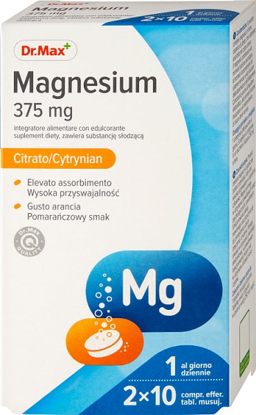 Magnesium 375 mg Citrato Dr.Max, 2x10 tablets