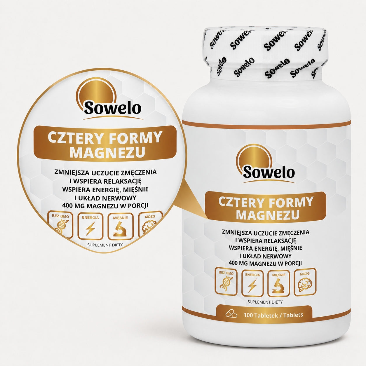 Magnesium – 4 Forms 400mg + Vitamin B6 100 Tab – 107% RWS – Stress, Nerves – Sowelo Expiration date at least 1 year from the date of purchase