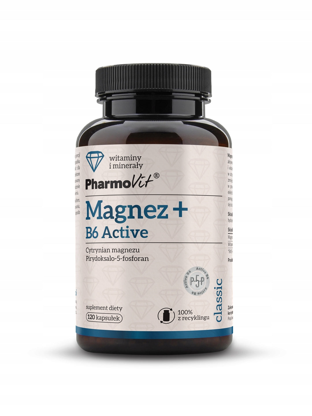 Magnesium + B6 Active Pharmovit, dietary supplement, 120 capsules Brand Pharmovit