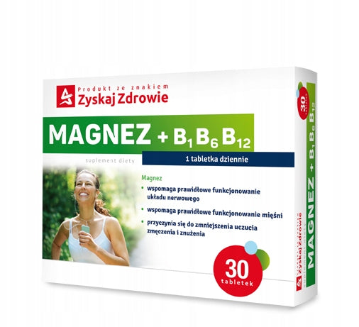 Magnesium + B6 B1 B12 30 Tablets Manufacturer code 5902578910017