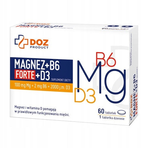 Magnesium + B6 Forte + D3, film-coated tablets, DOZ Product, 60 pcs