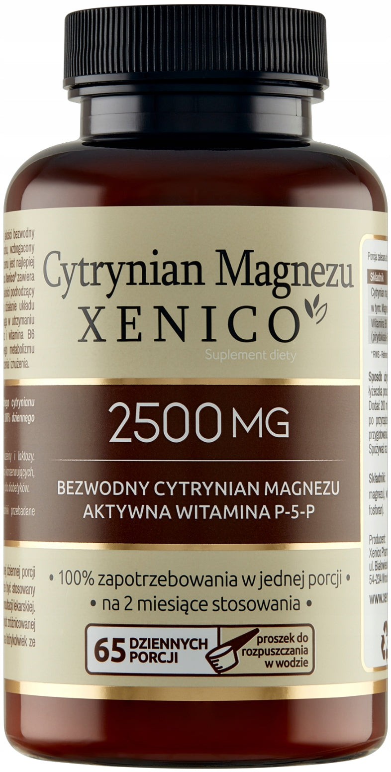 Magnesium Citrate + B6 Powder 65 Servings Shrinks Healthy Muscles Xenico