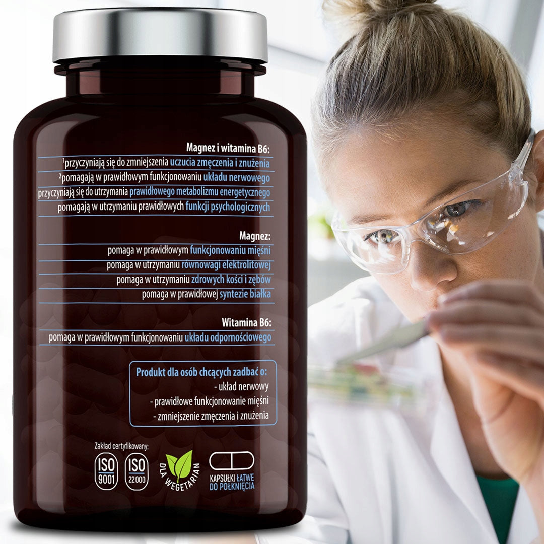 Magnesium Citrate FORTE +B6 100% Simple Pure Composition Excellent Absorption Brand Essensey