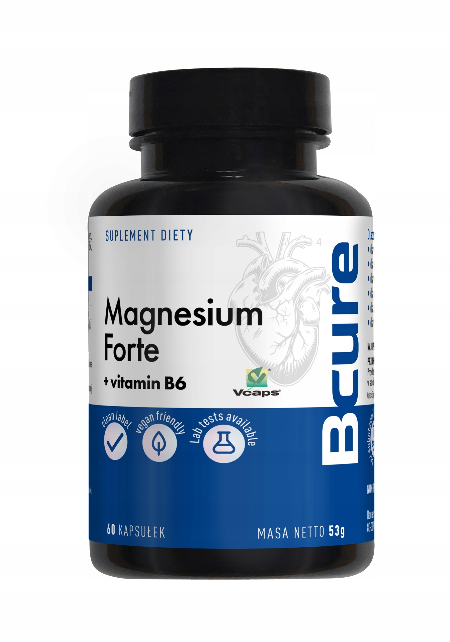 Magnesium Citrate FORTE B6 Simple Pure Composition Excellent Absorption Bcure