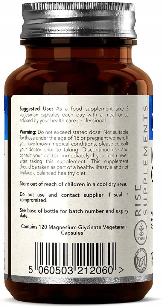 Magnesium Glycinate 120 Capsules of 250mg per serving Expiration date at least 1 year from the date of purchase
