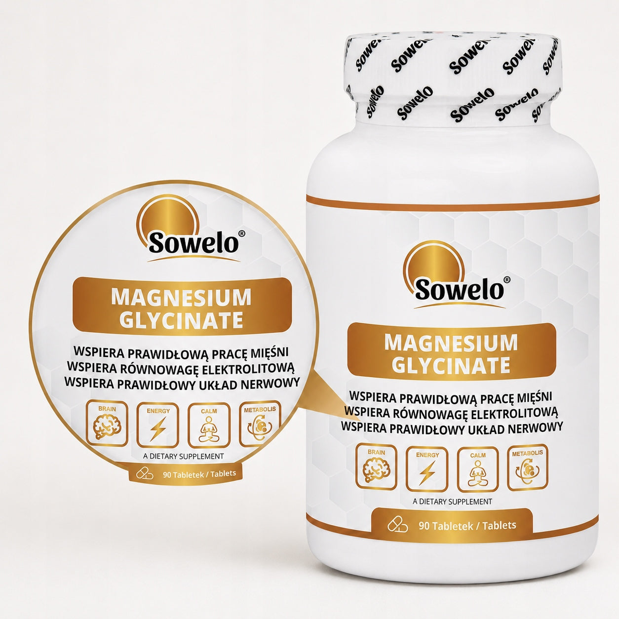 Magnesium Glycinate Chelate 375 mg 90 Tab – Contractions, Stress – Magnesium Sowelo Expiration date at least 1 year from the date of purchase
