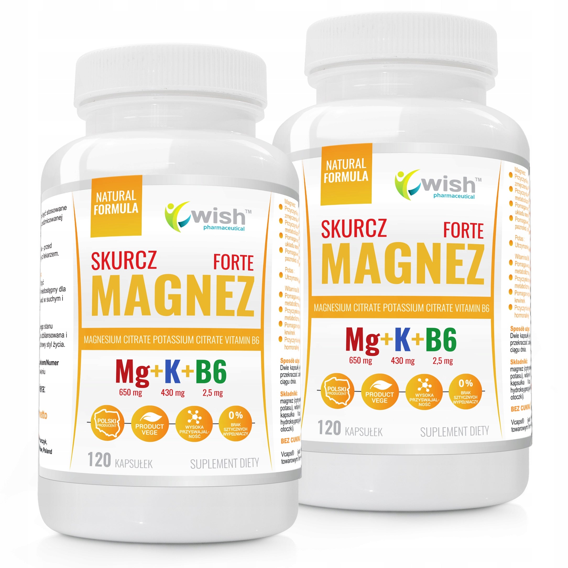 Magnesium + Potassium + P-5-P B6 - Forte 2x 120 Kaps Vege