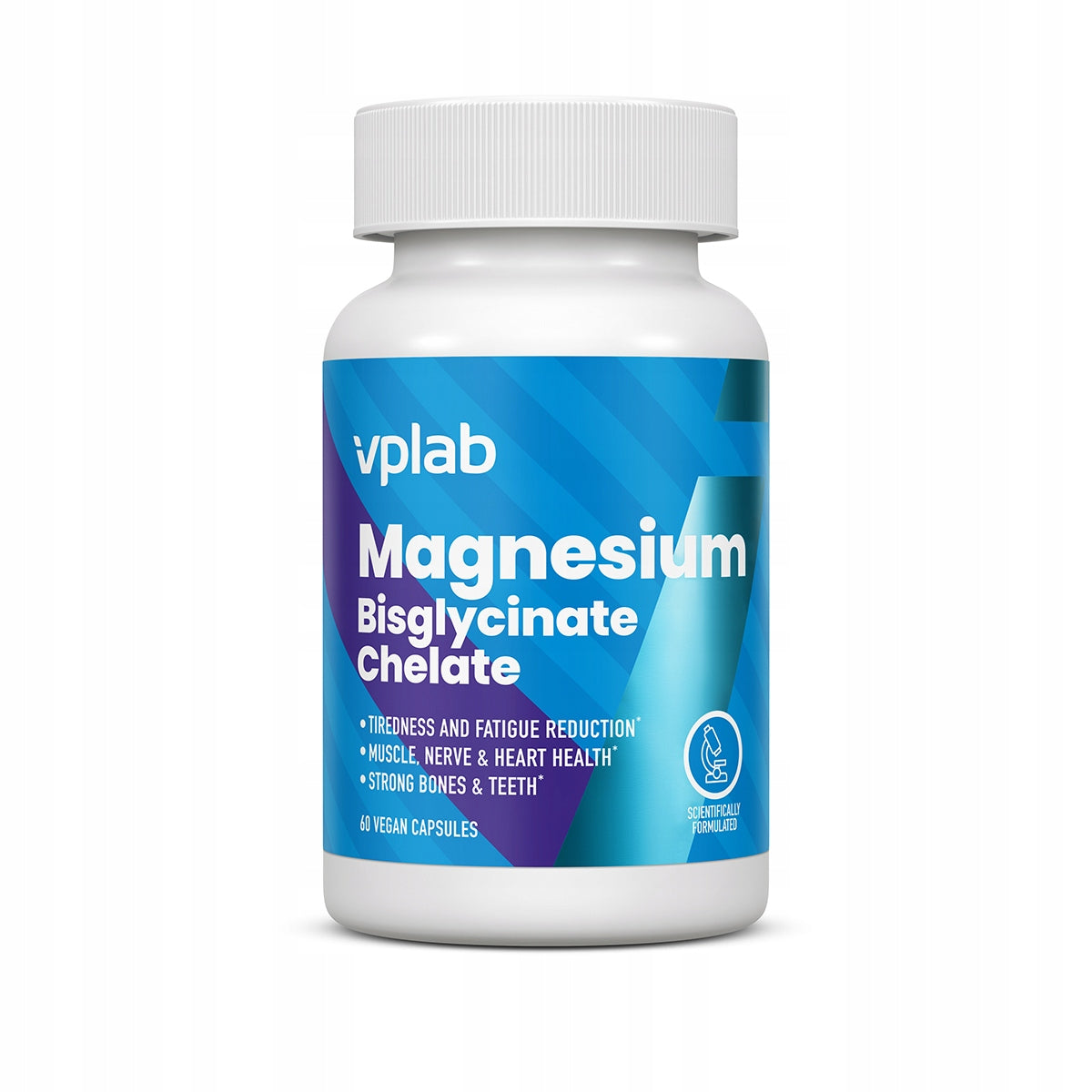 Magnesium VPLab Magnesium Bisglycinate Chelate 260mg 60 Capsules for Muscle Nerves