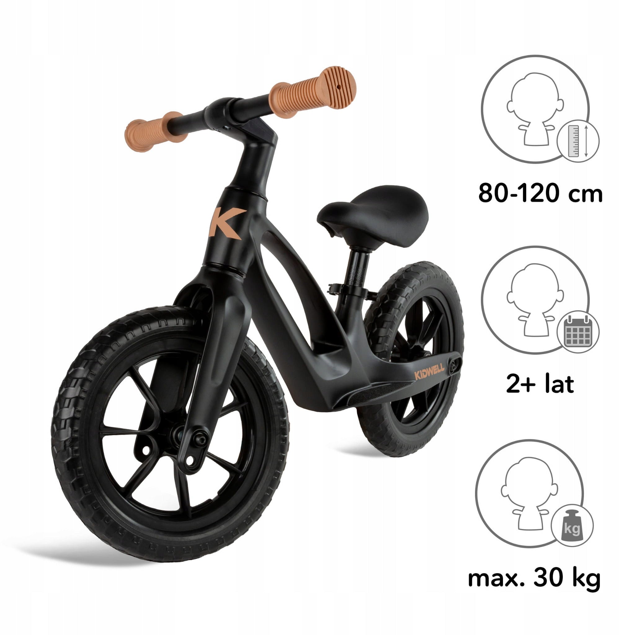 Magnesium balance bike for children Kidwell Vito Violet up to 30 kg 80-120 cm Brake none