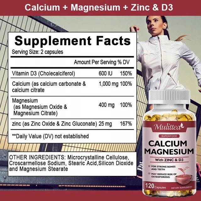 Magnesium calcium capsules 120 - bone and joint health Metabolism Sport Manufacturer code Mulittea
