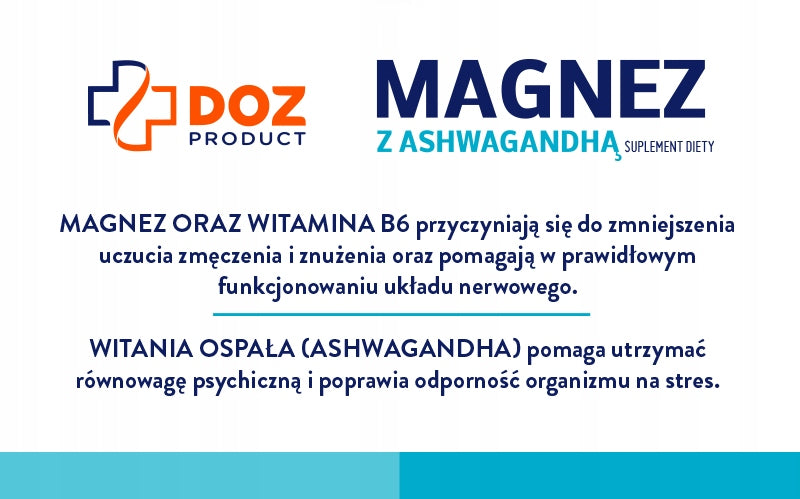 Magnesium with Ashwagandha, film-coated tablets, DOZ Product, 60 pcs. Manufacturer code 123