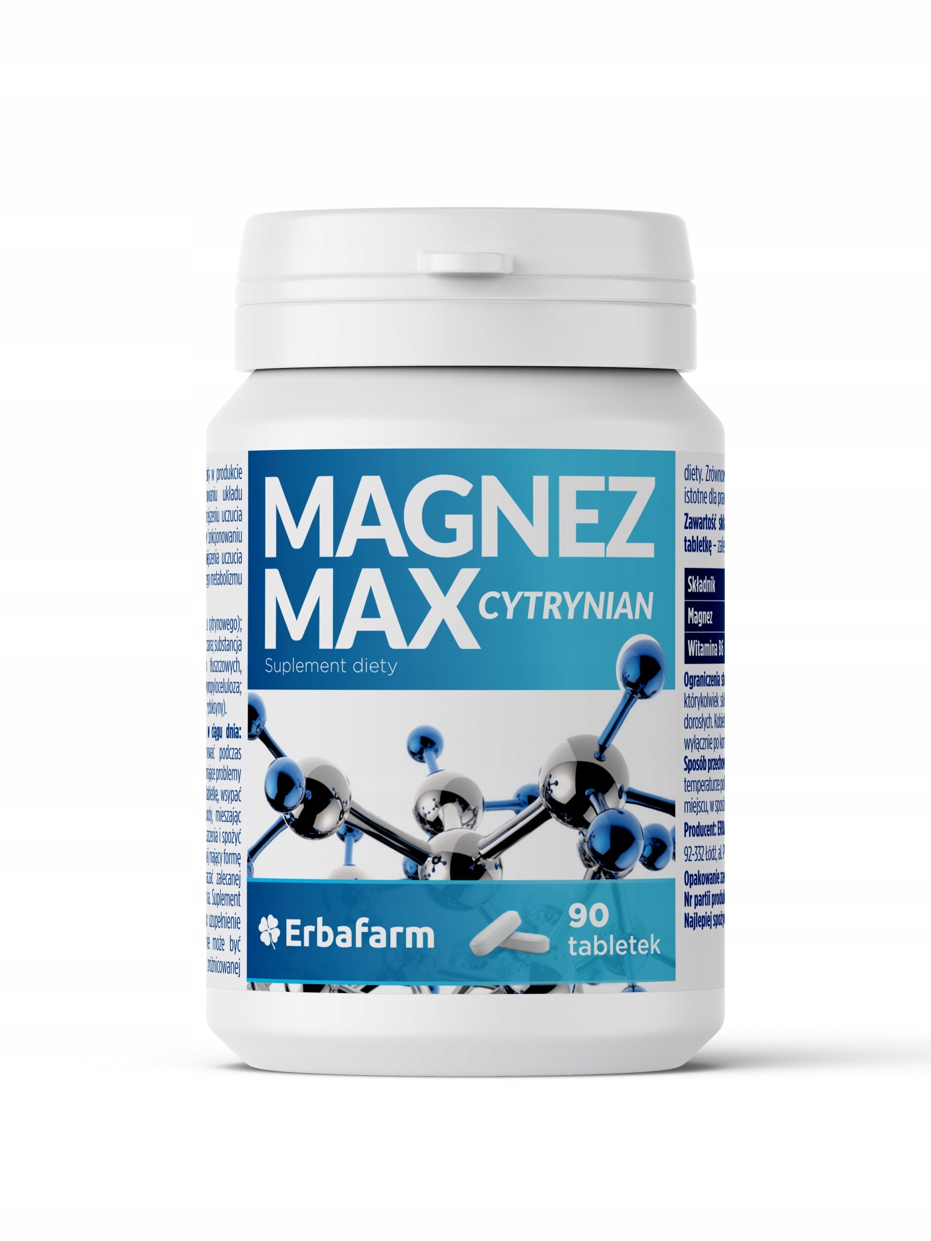MagnesiumMax Citrate, 90tabl. Magnesium Citrate 100mg! vitamin B6