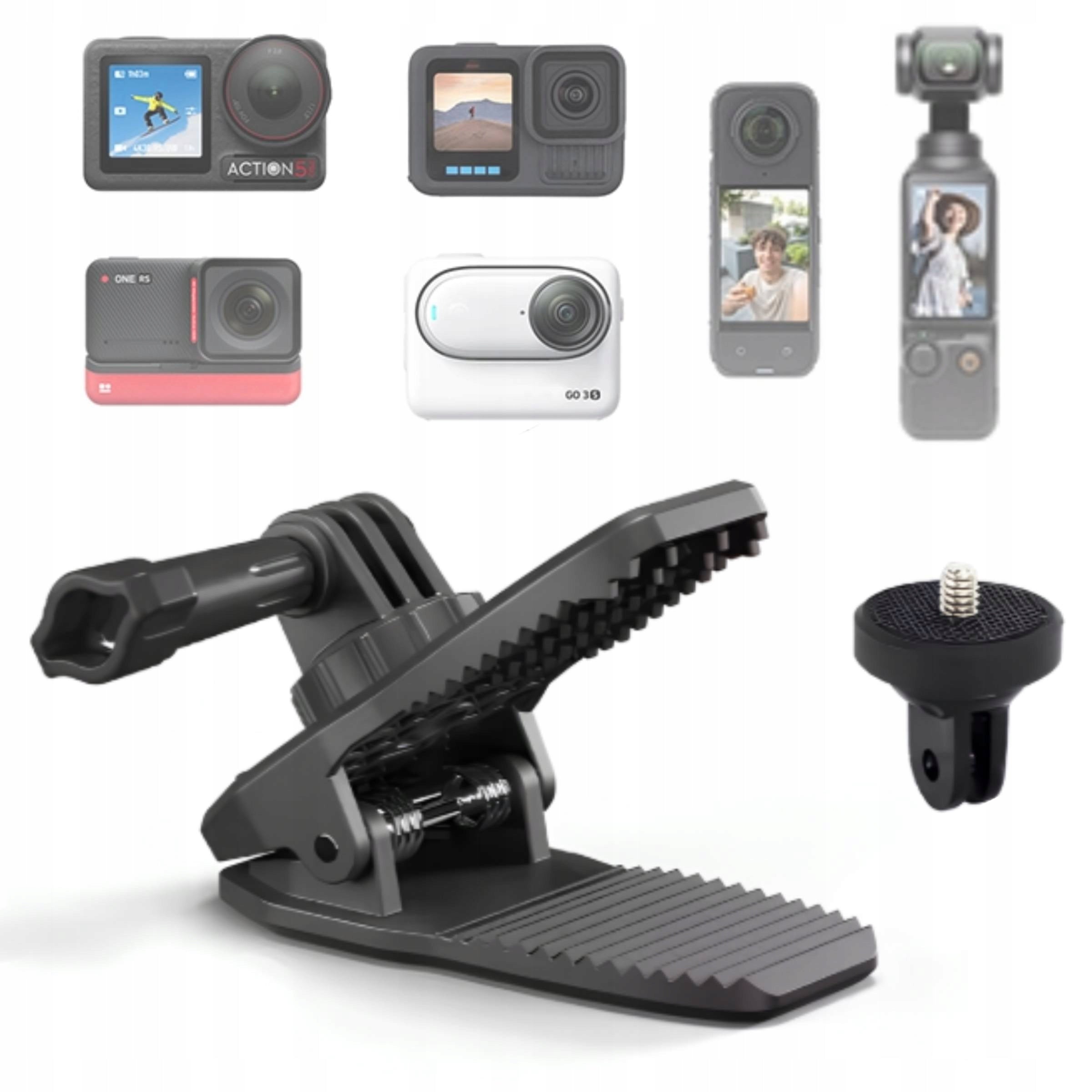 Magnetic Clip Holder 360° 1/4" For DJI Osmo 360 Action 5 Pro / GoPro 13