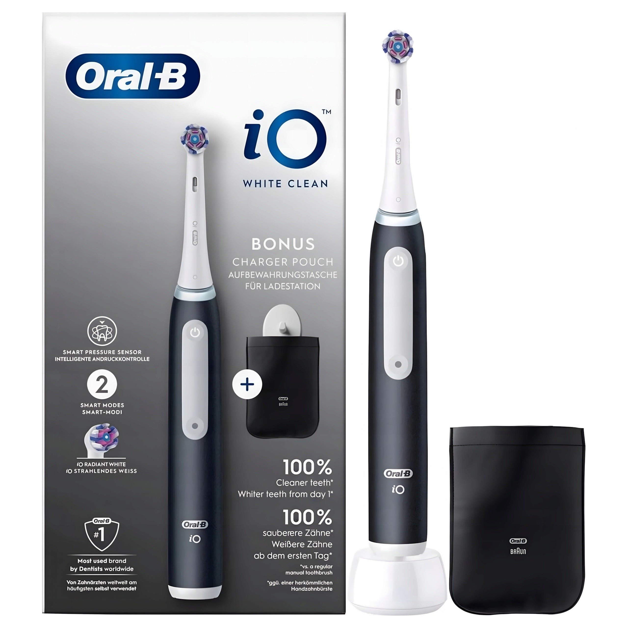 Magnetic Electric Toothbrush Oral-B iO White Clean 2 Modes Black