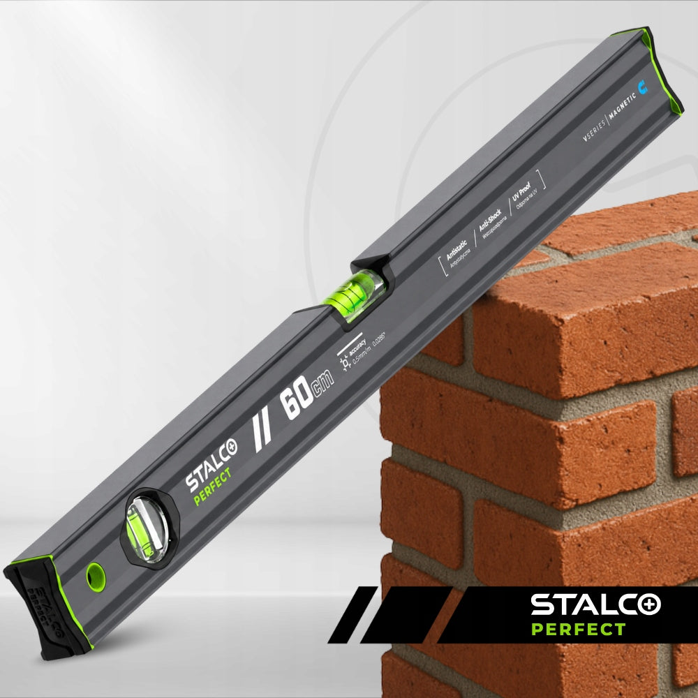 Magnetic Level 60 cm Aluminum Level Stalco Perfect Vseries Packaging status original