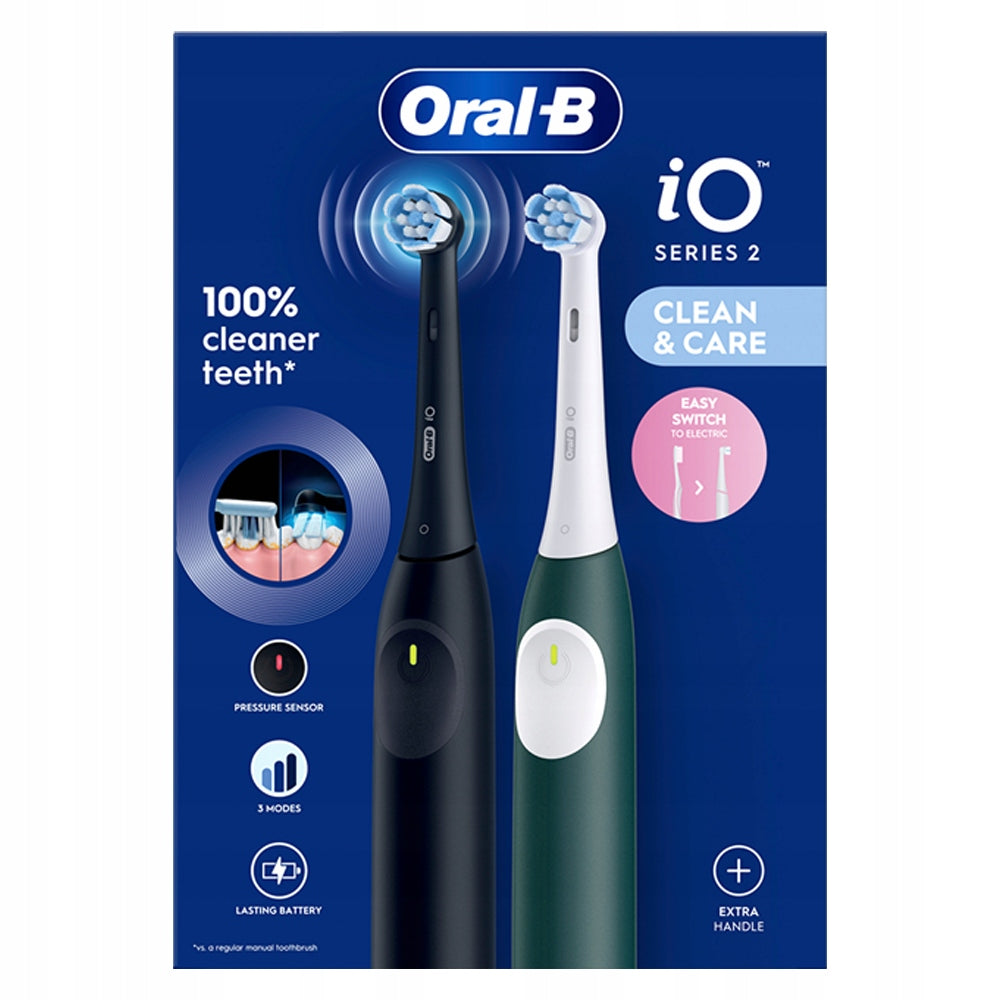 Magnetic Toothbrushes Oral-B iO Series 2 Two Pack Black and Green Brand Oral-B