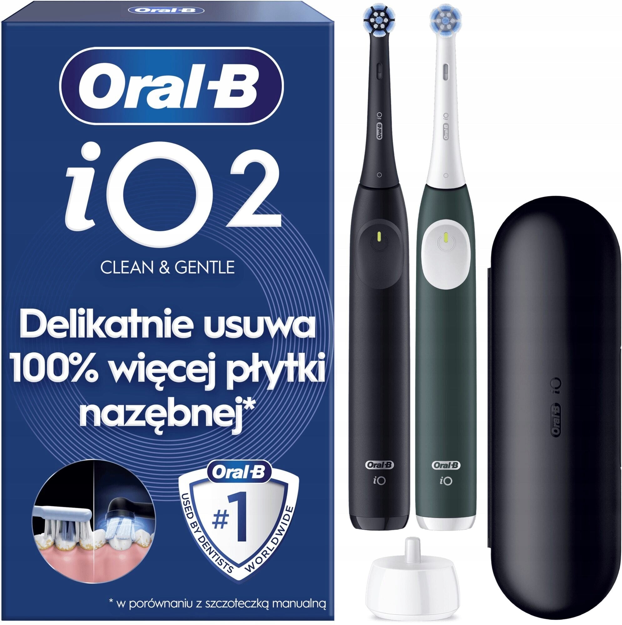 Magnetic toothbrush ORAL-B IO 2 (2 pieces) + Case Dominant color black