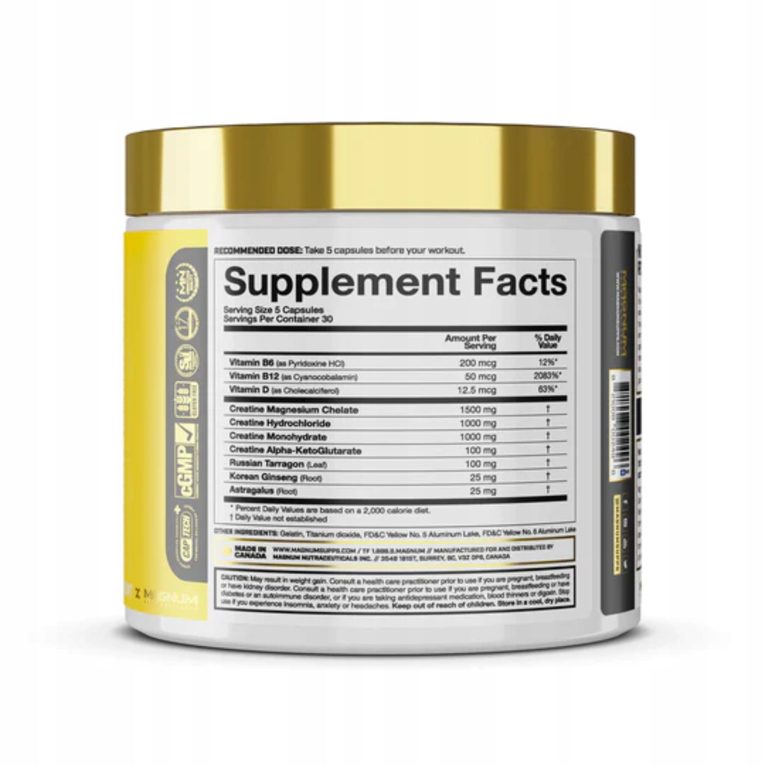 Magnum | Creatine capsules | 150caps | Tasteless | Creatine Mix Manufacturer code 821008002496