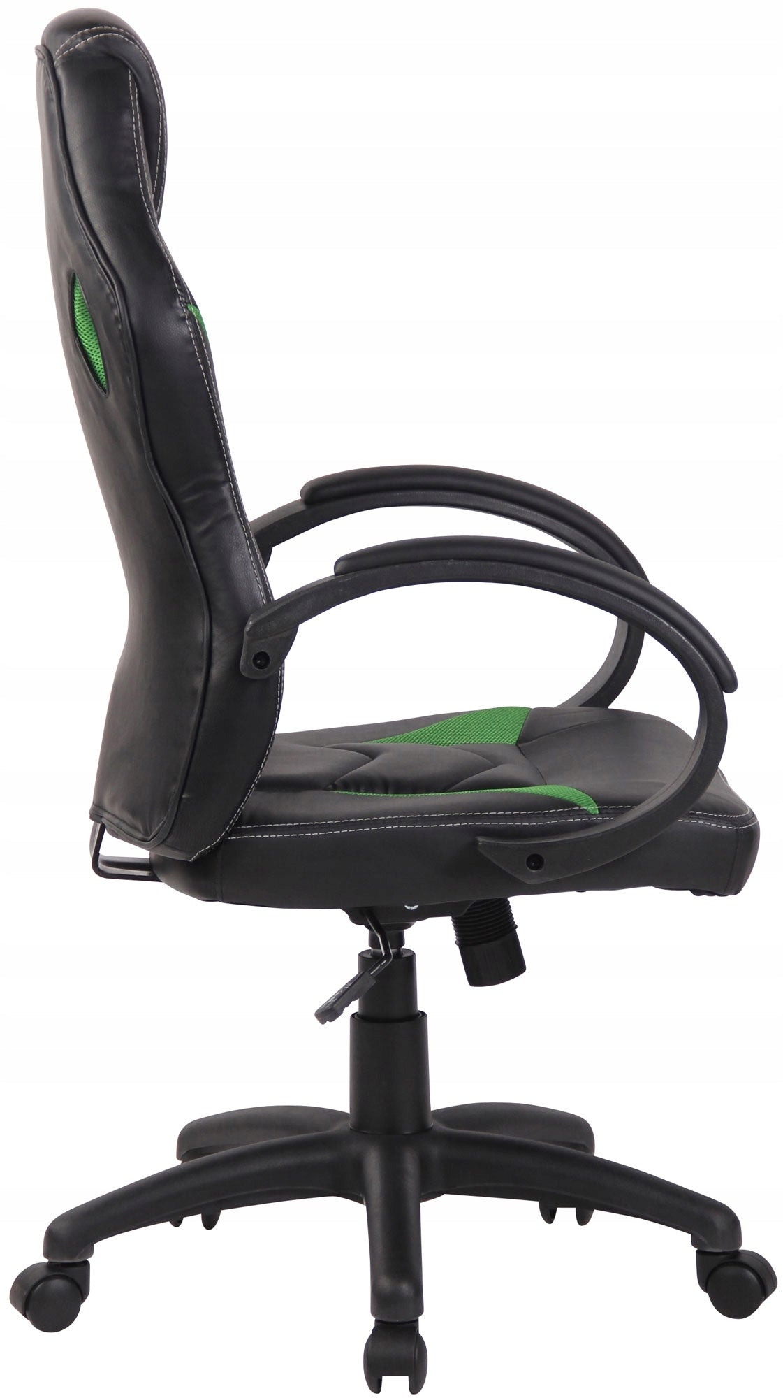 Magnus Green Faux Leather Office Chair, Height Adjustment Furniture depth 66 cm